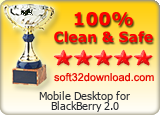Mobile Desktop for BlackBerry 2.0 Clean & Safe award